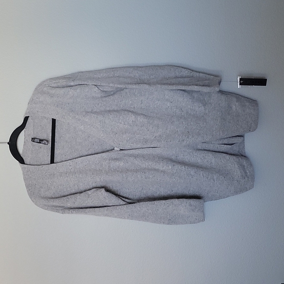 Cirana Preppy Academia NWT XL gray wool blend long line cardigan - Picture 1 of 6